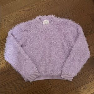 Zara Women's Soft Lilac Crew Neck Sweater